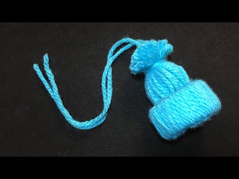 【手芸】トイレットペーパーの芯でミニチュアのニット帽を作る。