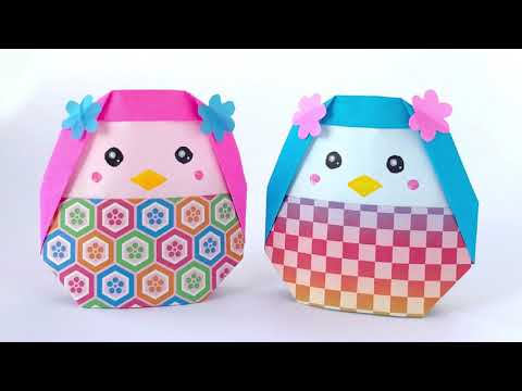 【折り紙・ペーパークラフト】だるまのようなアマビエちゃん